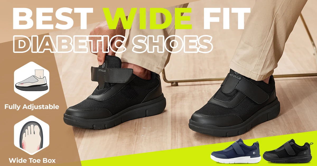 Men's Extra Wide Diabetic Walking Shoes – Lightweight Neuropathy & Pain Relief for Swollen Feet