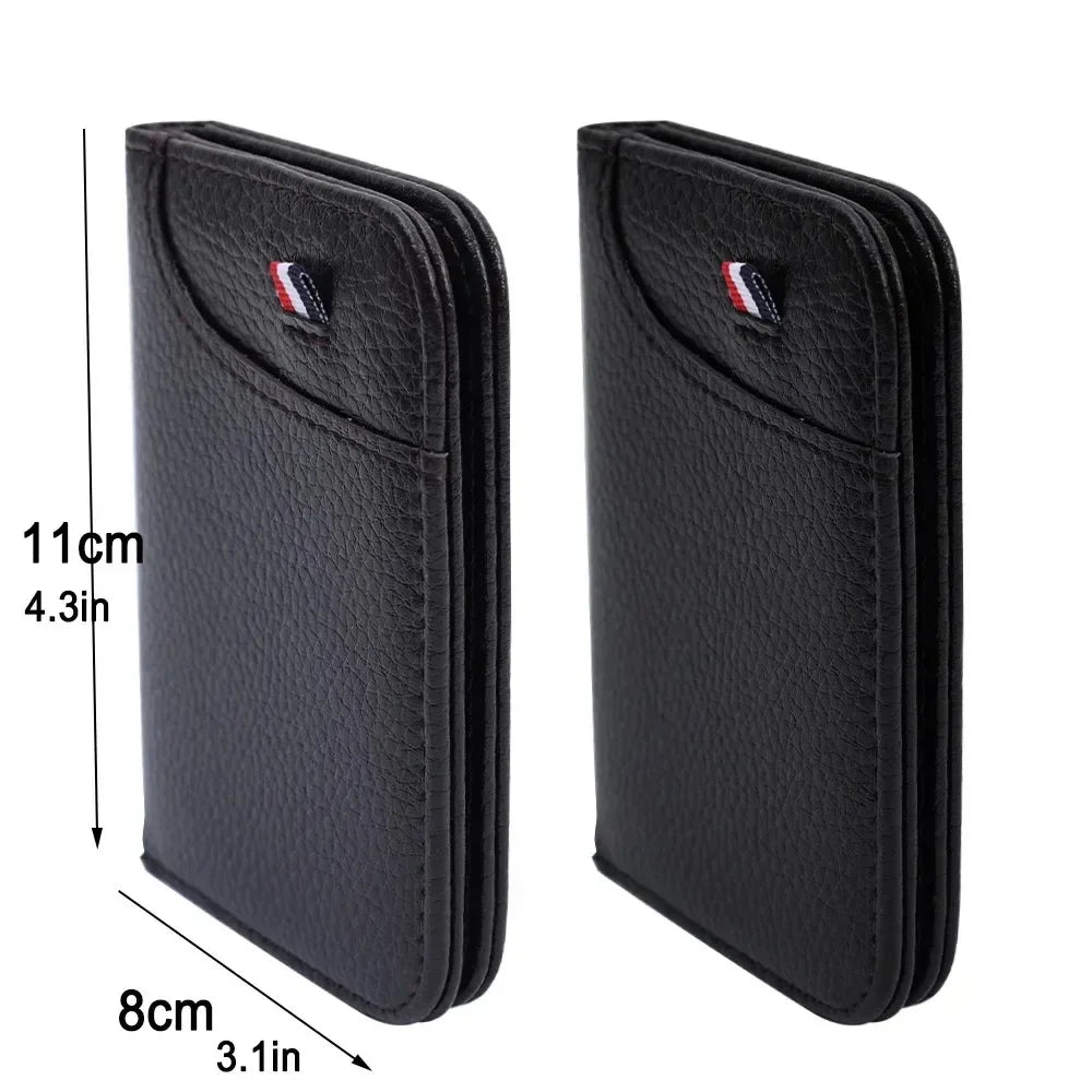 Super Slim PU Leather Card Wallet – Portable Mini Credit Card Holder for Men & Women