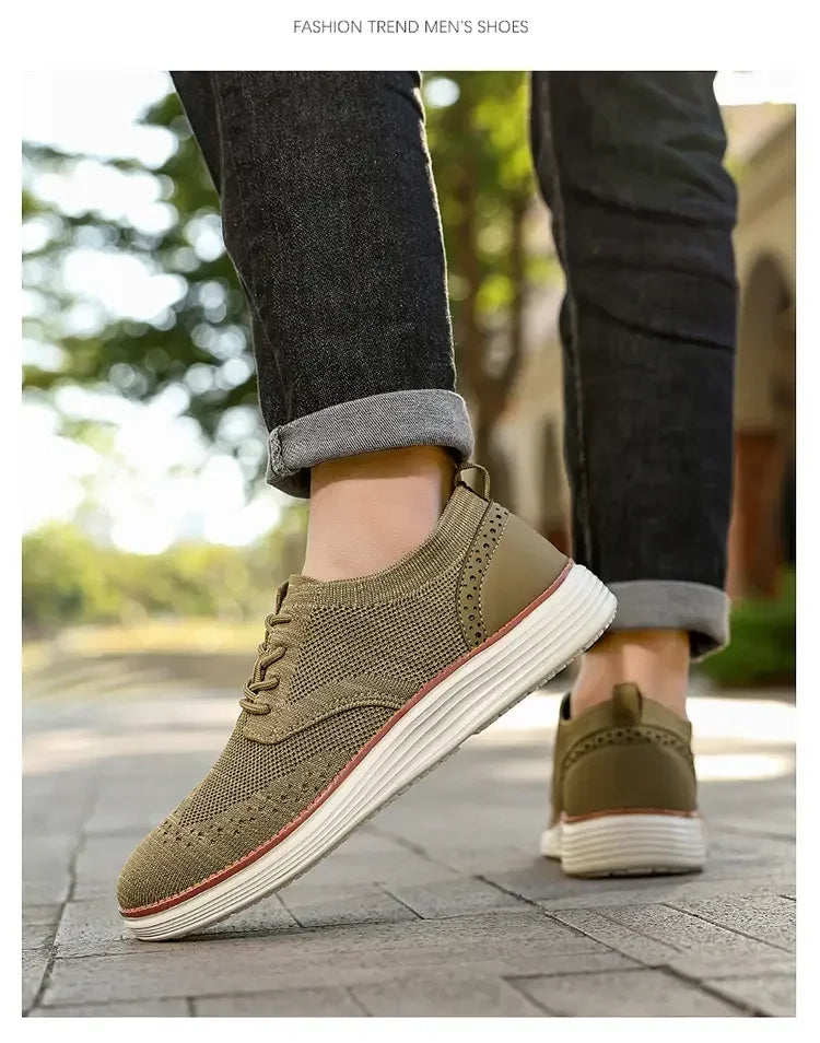 Men's Air Mesh Lace-Up Walking Shoes