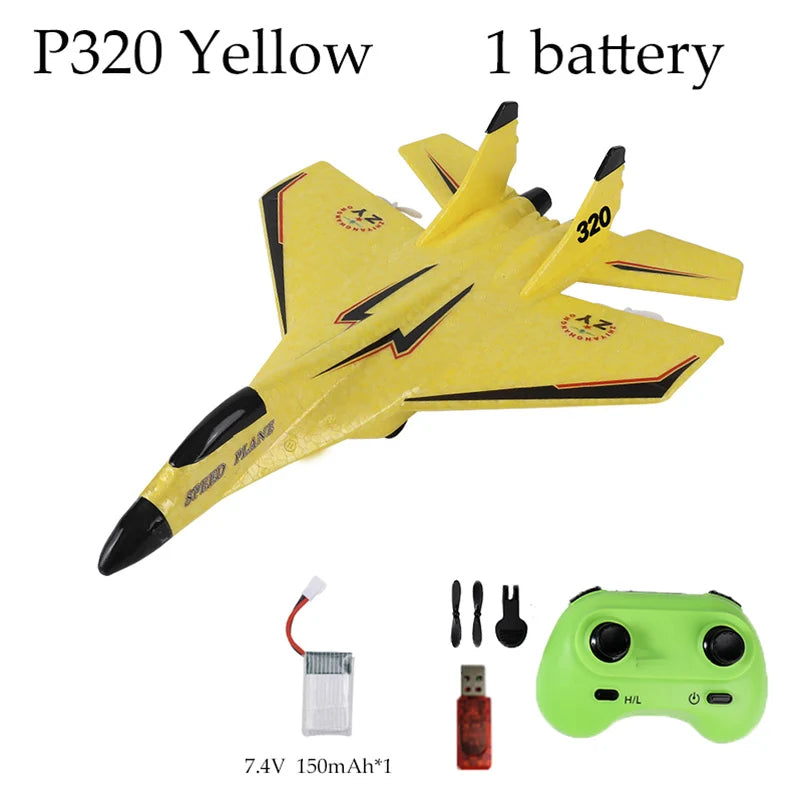 Parkten P320 2.4G RC Fixed Wing Glider Airplane – Hand Throw Foam Fighter Plane for Boys