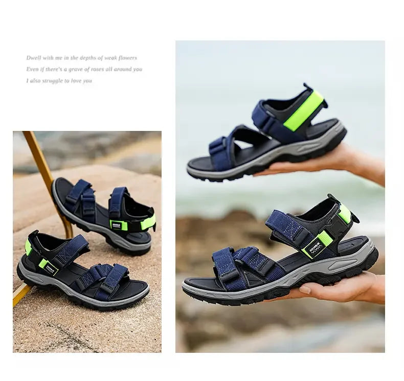 Men's Casual Outdoor Sport Sandals — Adjustable Ankle-Wrap Beach & Hiking Sandals