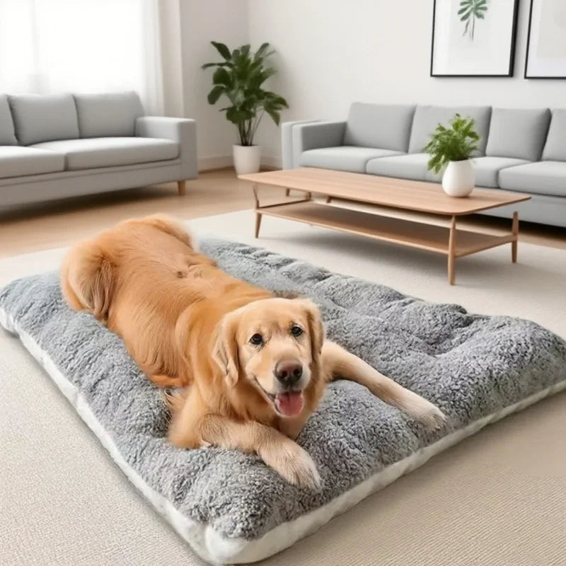 Extra Large Plush Dog Bed – Thickened Super Soft Pet Mat & Crate Liner for Small, Medium & Large Dogs