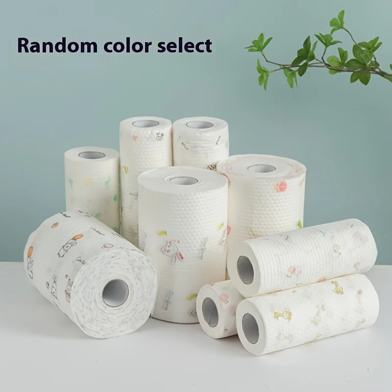 Ditch Paper Towels for Good — Washable Reusable Kitchen Cleaning Cloths | Pearl Embossed Non-Woven Roll, Oil Absorbent, Eco-Friendly