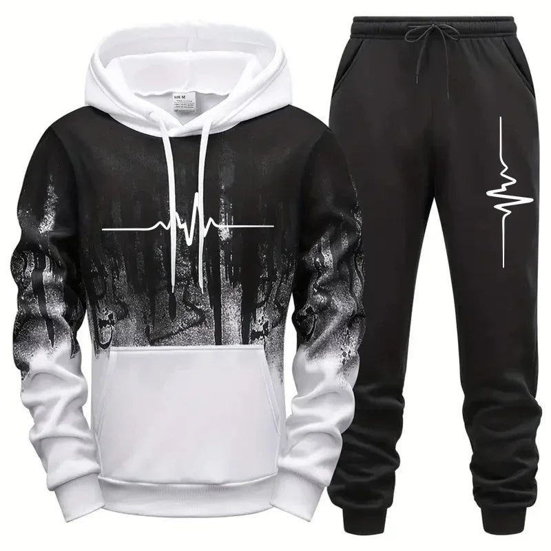 Men's High-Quality Hoodie & Sweatpants Set – Versatile Casual Comfort Daily Jogging Tracksuit