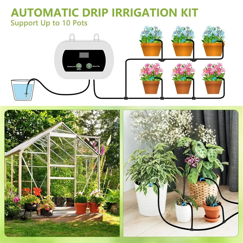 Automatic Plant Watering System – 1800mAh USB-C Irrigation Controller, Customizable Schedule