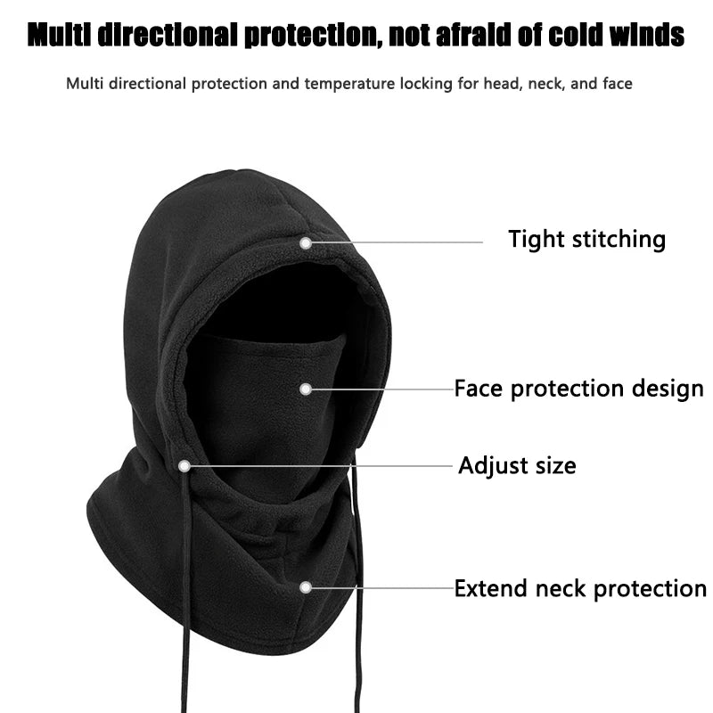 Unisex Fleece Thermal Balaclava — Windproof Winter Face Mask