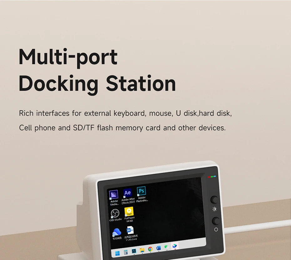 Hagibis 3.5-Inch IPS Mini Display & USB-C Hub