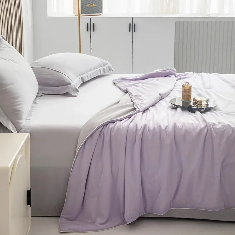Ice Silk Cooling Blanket – Lightweight Smooth Summer Comforter, Twin & King, Air Condition Quilt