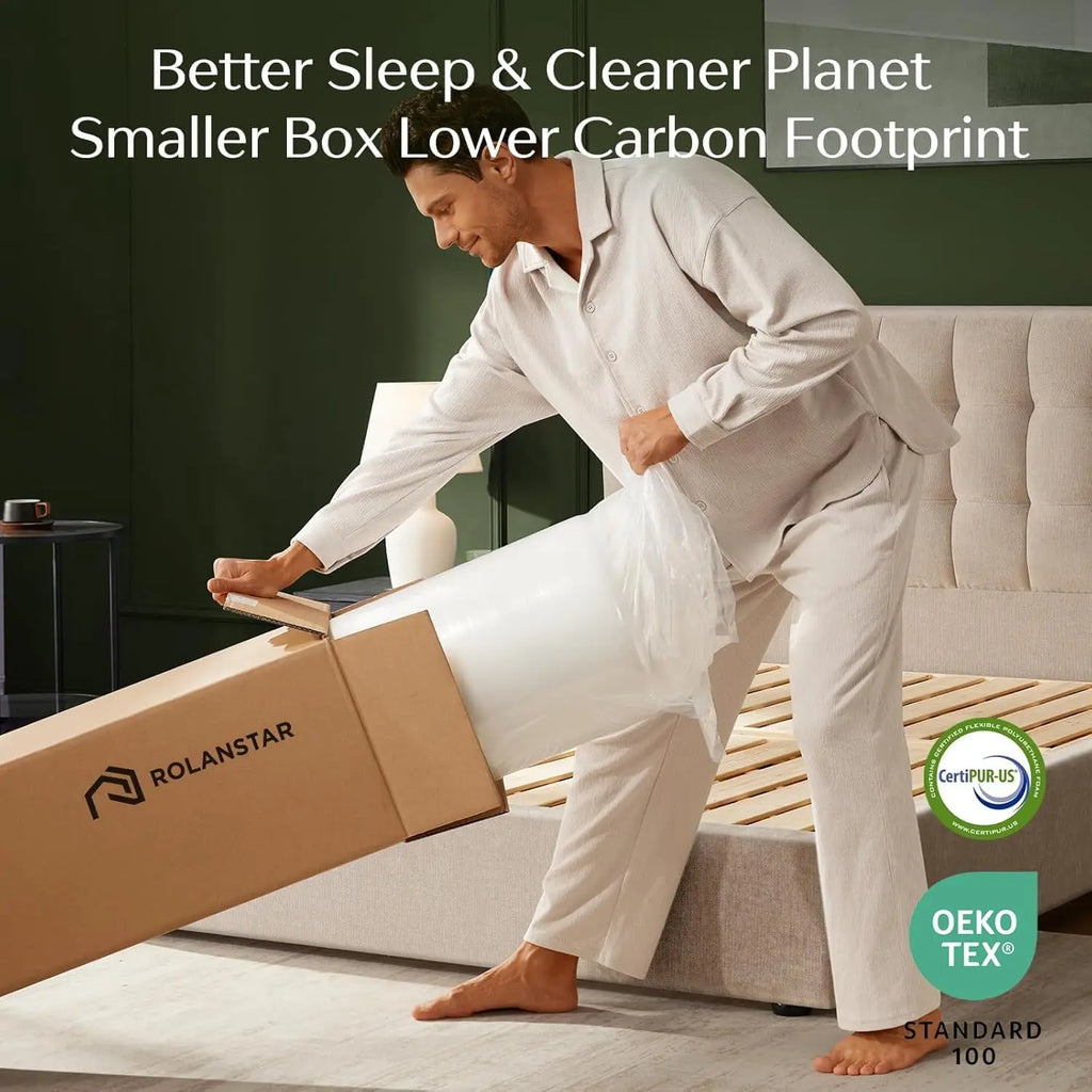 Twin Size 6 Inch Gel Memory Foam Mattress — Fiberglass-Free, Breathable, Cooler Sleep & Pressure Relief, Mattress in a Box