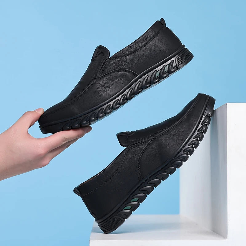 Men's Split Leather Slip-On Loafers