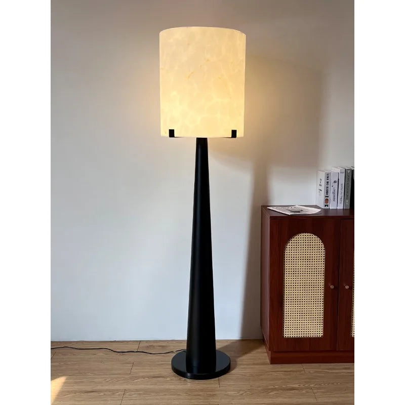 Faux Alabaster Floor Lamp – Warm Marble-Look Shade