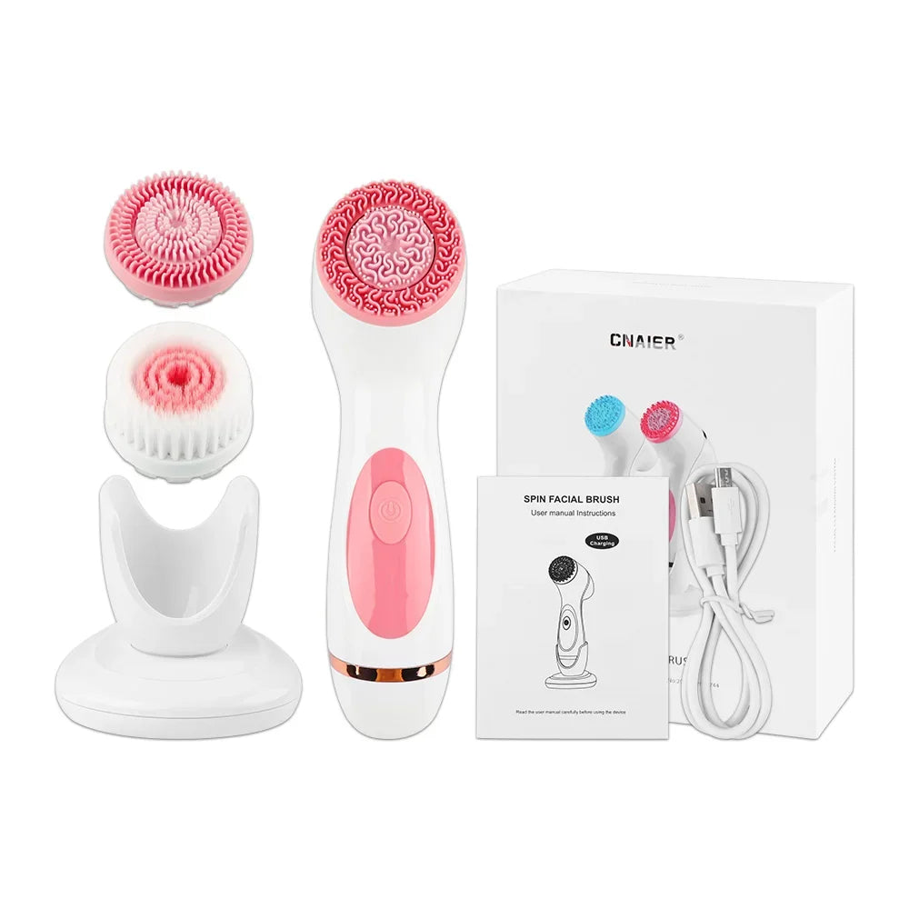 3-in-1 Electric Sonic Facial Cleansing Brush