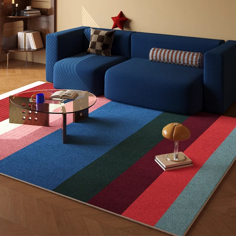 VIKAMA Vintage Crystal Velvet Rug – Stain-Resistant Non-Slip Living Room & Bedroom Mat