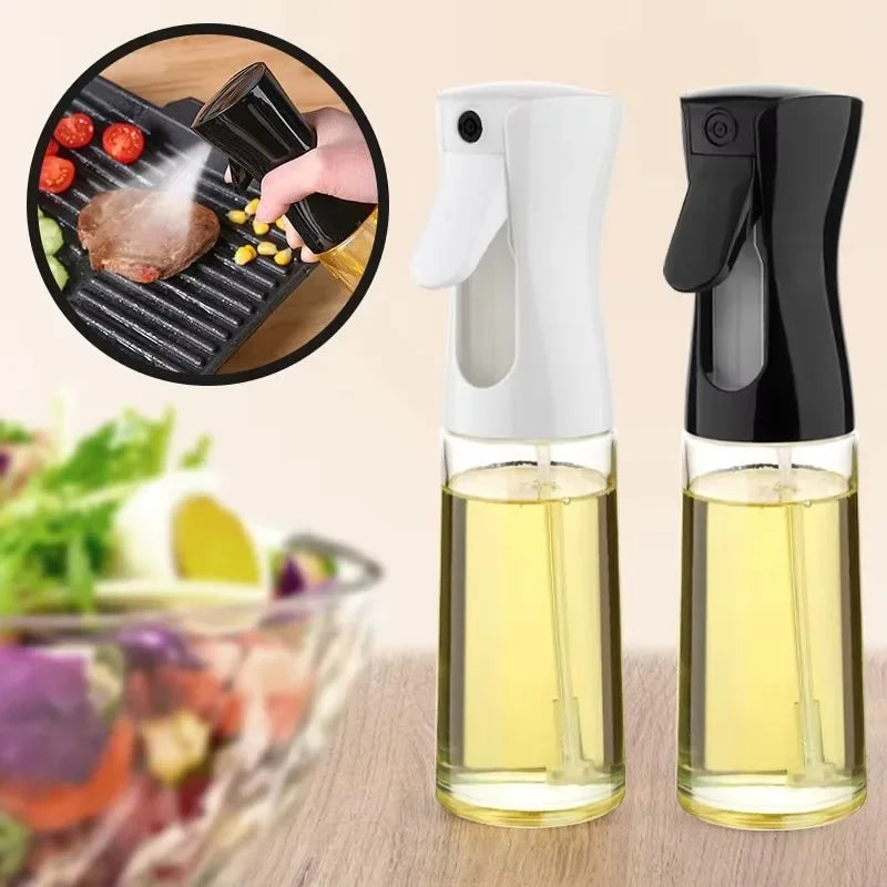 Spray Less. Cook Better. — Reusable Oil Mist Spray Bottle | Food Grade, Olive Oil & Vinegar Dispenser, 200/300/500ml, Black & White