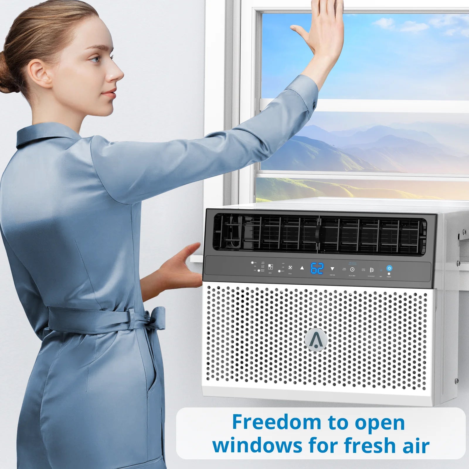 6,000 BTU Window Air Conditioner — Washable Filter, Quiet Operation, Cools up to 269 Sq Ft, 110V/60Hz