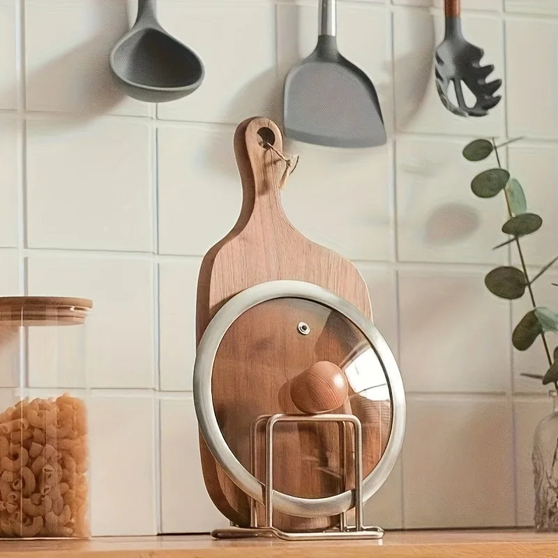 Stainless Steel Chopping Board & Pot Rack – Double-Layer Kitchen Storage Holder for Cutting Boards & Lids