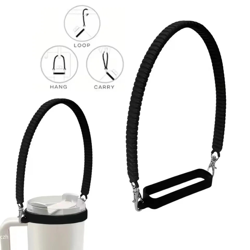 Silicone Water Bottle Sling Carrier & Handle Strap – Soft, Durable, Fits Most 8–40oz Bottles