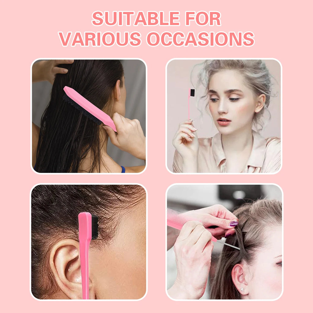 4-Piece Boar Bristle Hair Brush Set – Slick Back, Edge Control & Baby Hair Smoothing