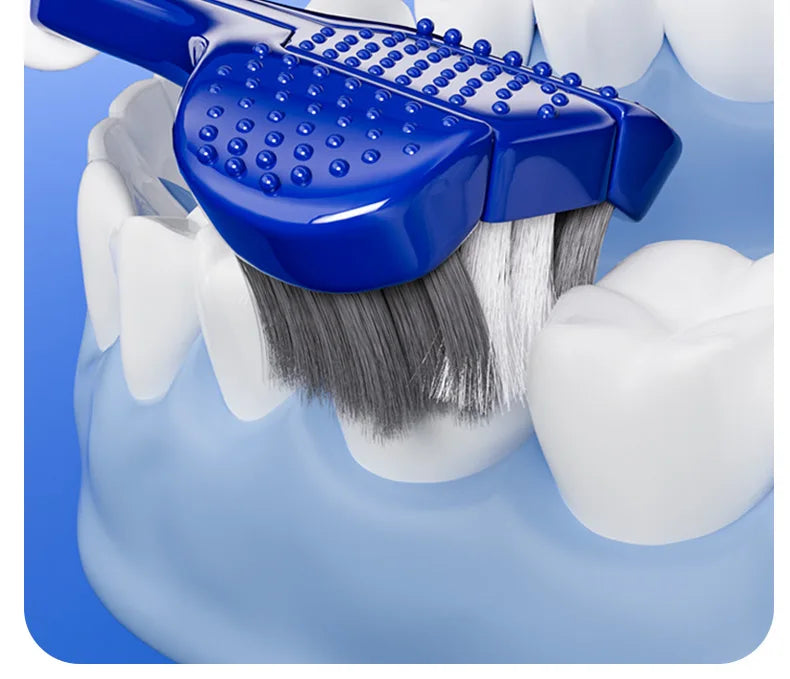 Clean Every Surface at Once — 3D U-Shaped Three-Sided Soft Toothbrush | 6pcs, 0.15mm Soft Bristles, Comprehensive Oral Cleaning for Adults