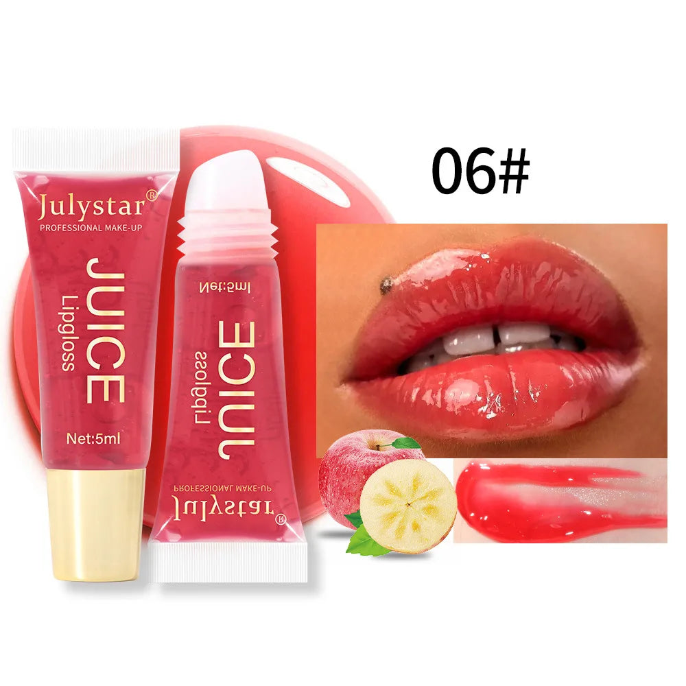 6 colors Lip Gloss Long lasting Moisturizing Mirror Lip Oil, Fruit Flavor, Pudding Lip Moisturizing, Water Radiant Lip Honey