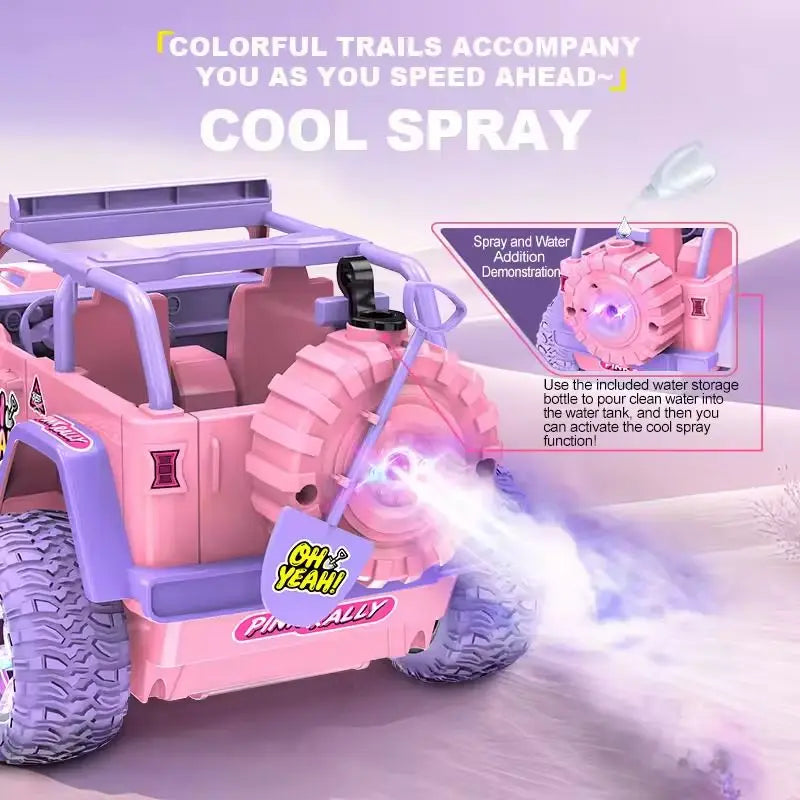 1:16 New Spray Remote Control Car  2.4G DIY stickers music light spray off-road toy car for Girls Toy Car
