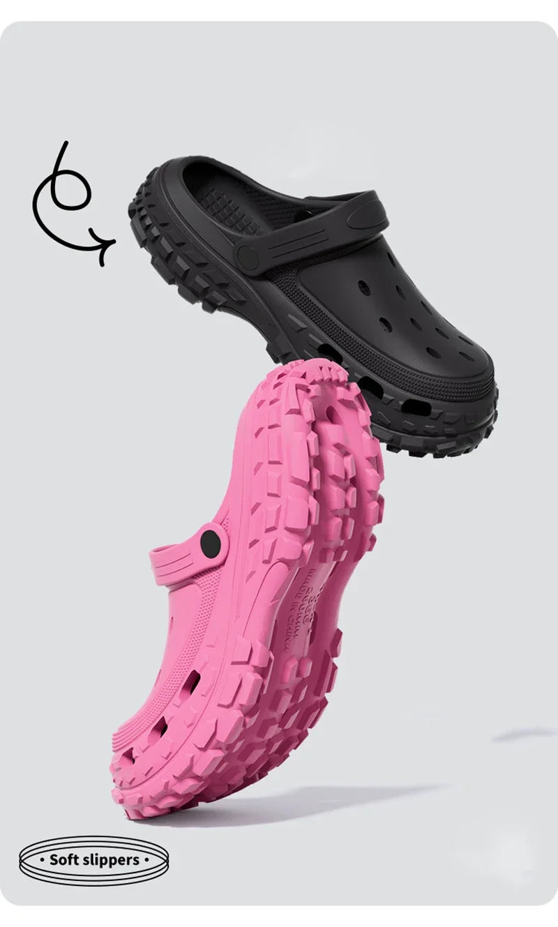 Women's Non-Slip Beach Sandals — Cushioned Clog Sole Comfortable Fashion Slip-On