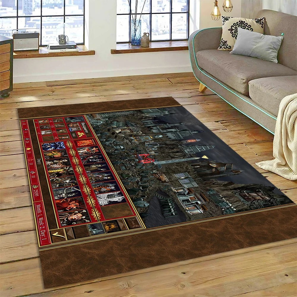 Heroes of Might & Magic Retro Gaming Rug – Non-Slip Floor Mat for Living Room, Bedroom & Sofa, 27 Designs & 9 Sizes