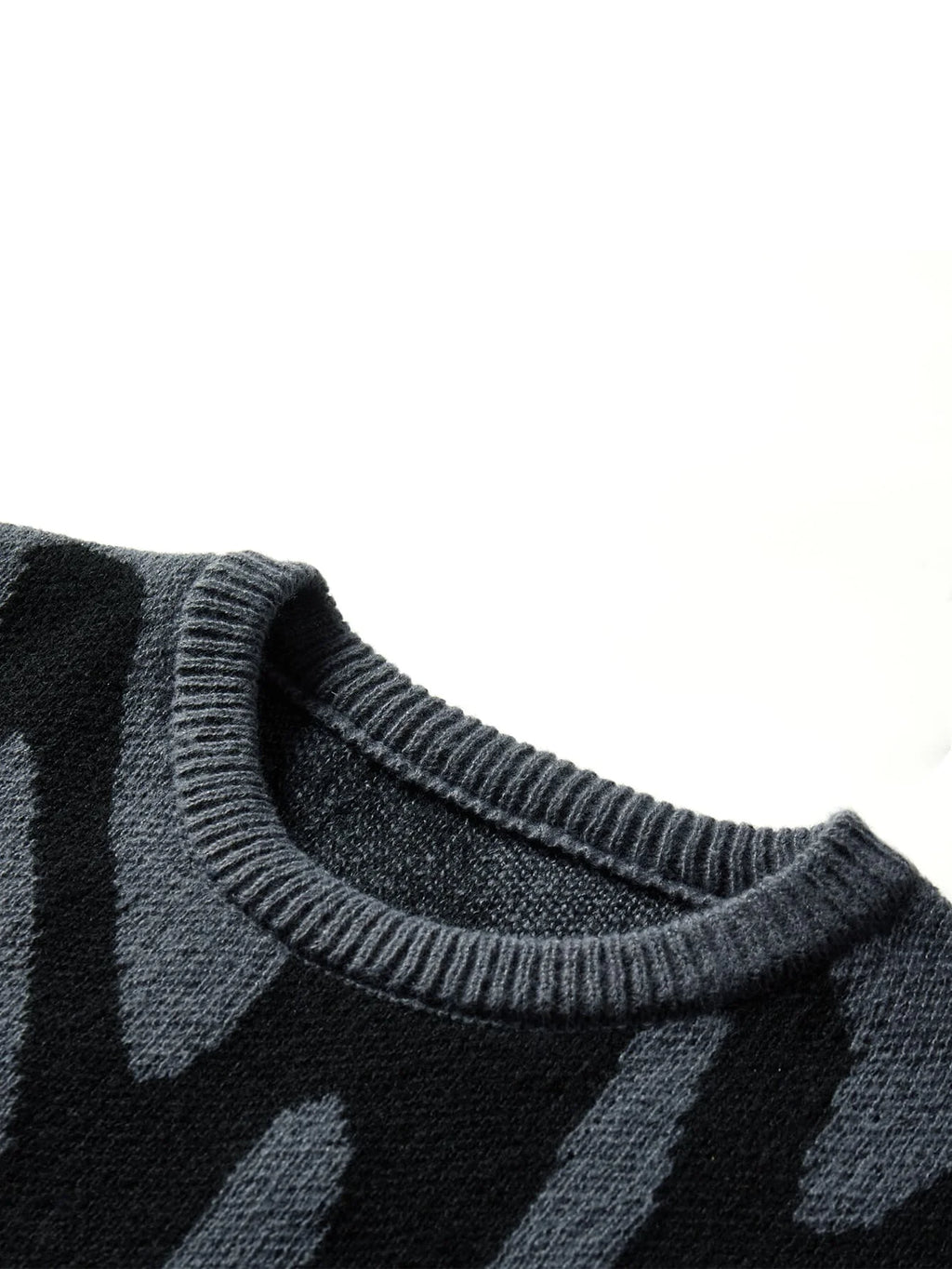 Men's Jacquard Contrast Color Pullover Sweater — Textured Knitwear