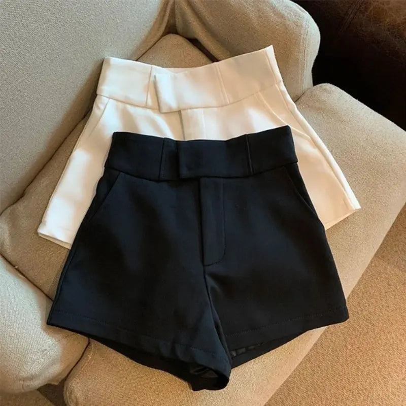 Mooyufon Women's High Waisted Shorts – Harajuku Elegance A-Line Slim Casual Hot Girl Straight Pants