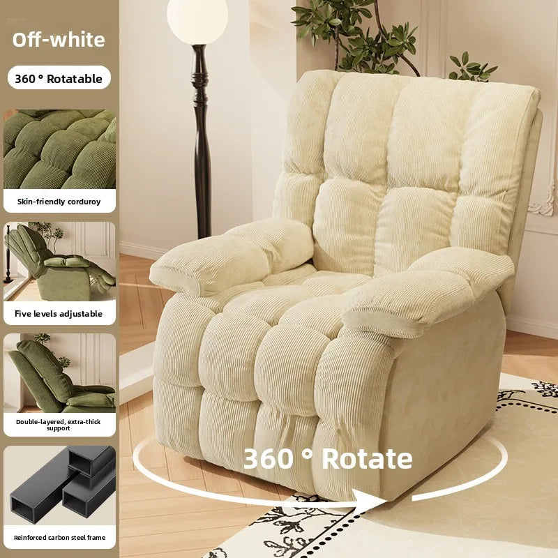 Five-Position Fabric Lounge Chair with Padded Arms