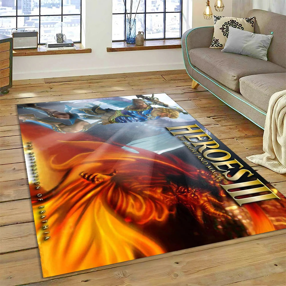 Heroes of Might & Magic Retro Gaming Rug – Non-Slip Floor Mat for Living Room, Bedroom & Sofa, 27 Designs & 9 Sizes