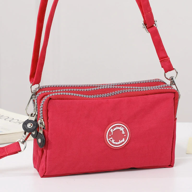 Large Capacity Crossbody Bag with Triple Zipper Pockets – Women's Shoulder Bag