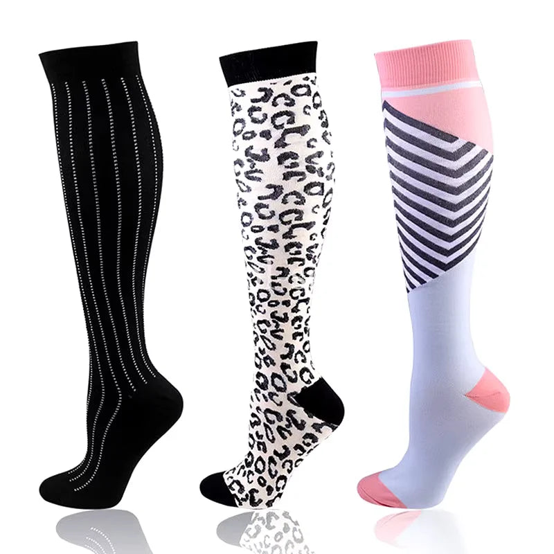 Knee High Compression Socks 20-30mmHg – 3 Pairs for Diabetes, Varicose Veins, Edema, Nurse & Running