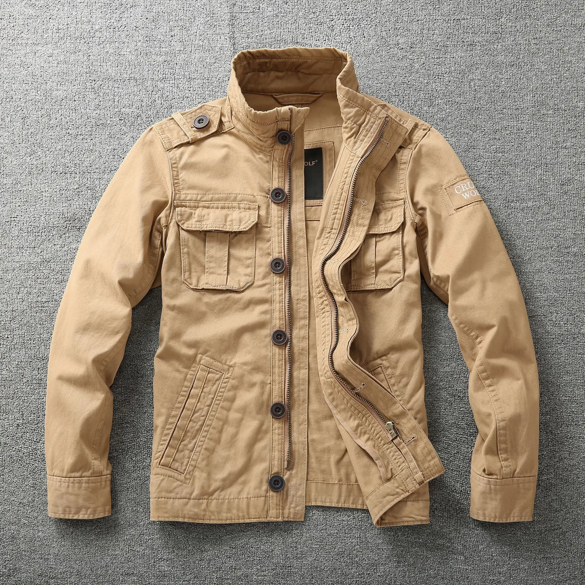 Men's Camouflage Cotton Work Jacket – Stand Collar
