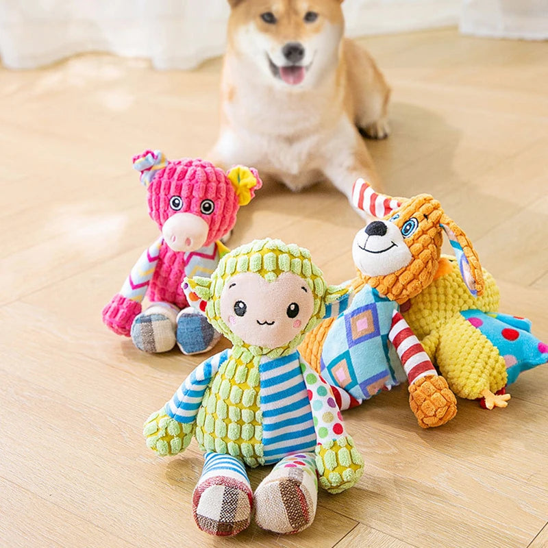 Cute Animal Squeaky Plush Chew Toy for Dogs & Cats