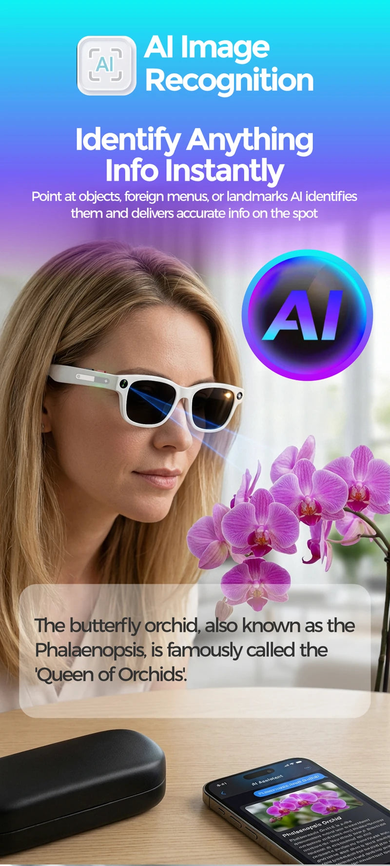 Lenovo AI Smart Glasses — 8MP HD Camera, 4K, AI Translation, Bluetooth Calling & Music