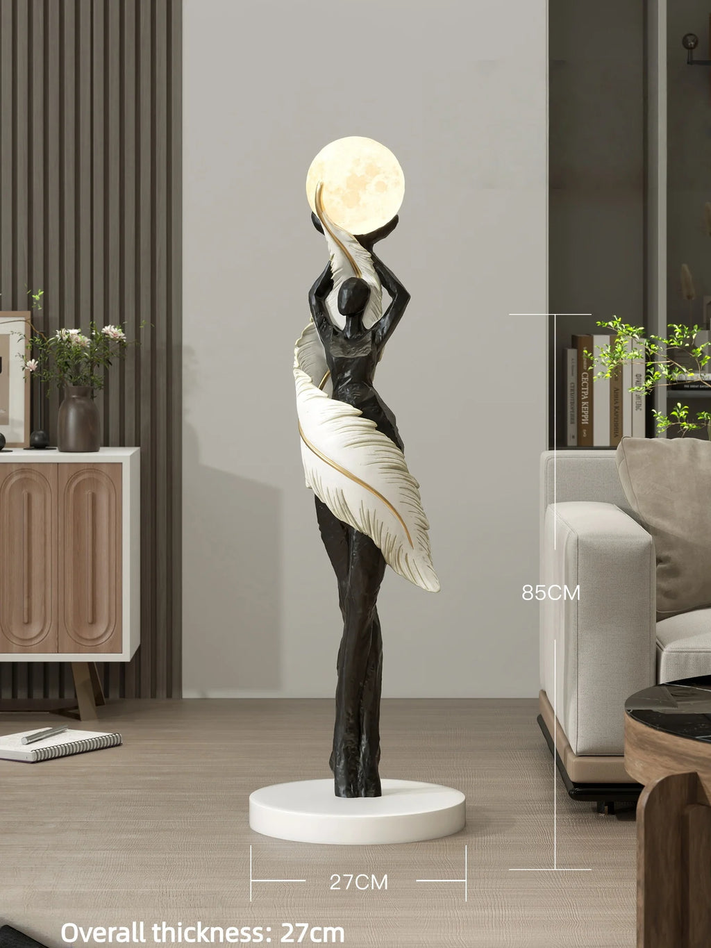 Sculptural Resin Lamp – 85 cm LED Accent
