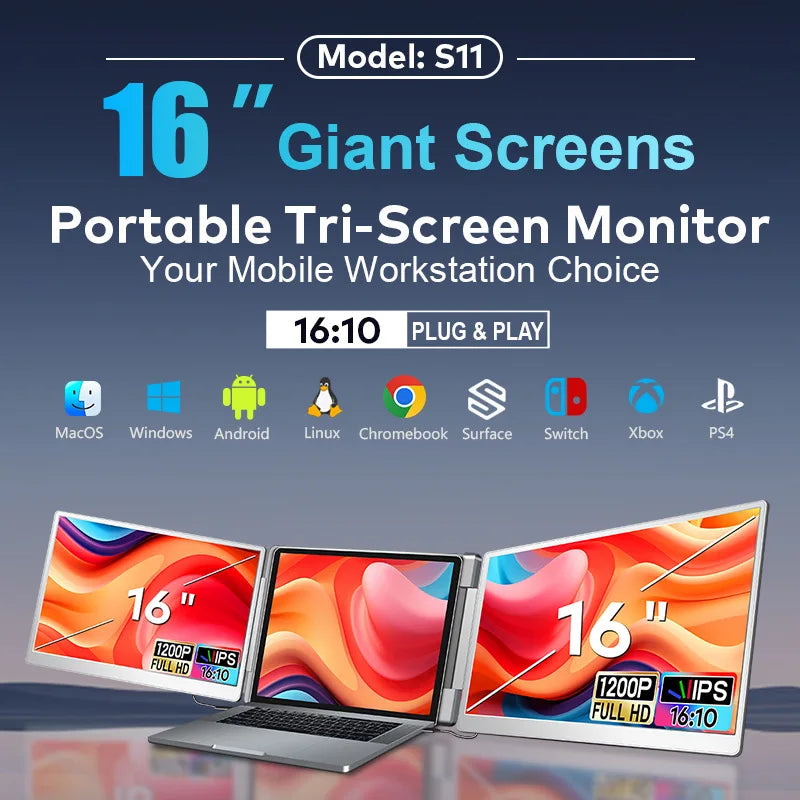Dual Screen Laptop Extender – Portable IPS Displays