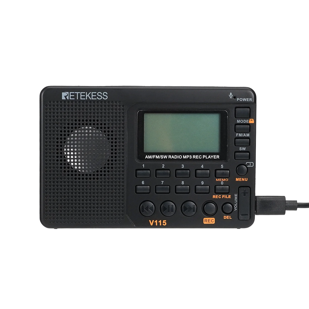 RETEKESS V115 Portable FM AM SW Radio — Rechargeable with USB
