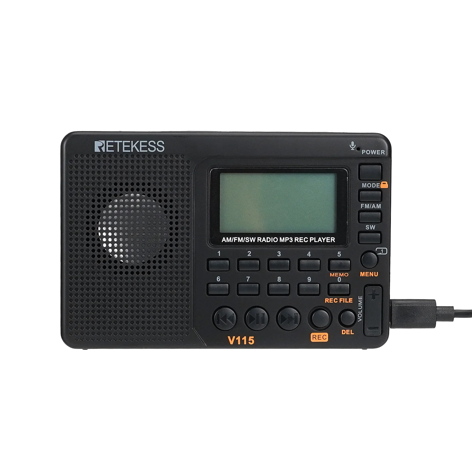 RETEKESS V115 Portable FM AM SW Radio — Rechargeable with USB