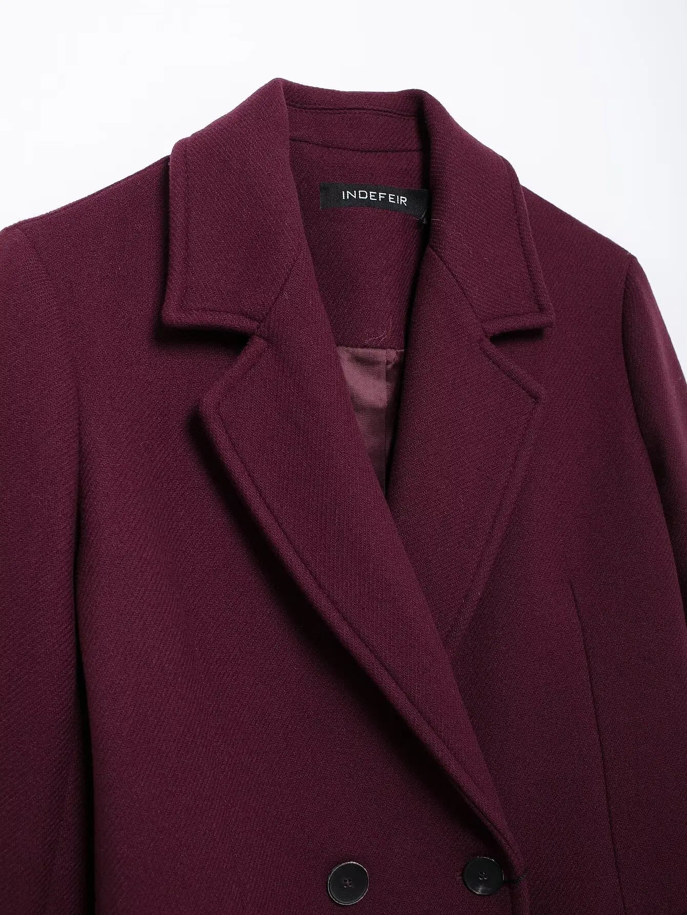 Women's Double-Breasted Wool Blend Long Coat – High Street Autumn Winter Outerwear