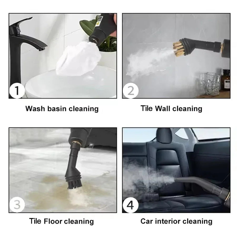 Portable Handheld Steam Cleaner — High-Temperature Pressurized Cleaning Machine with Brush Heads