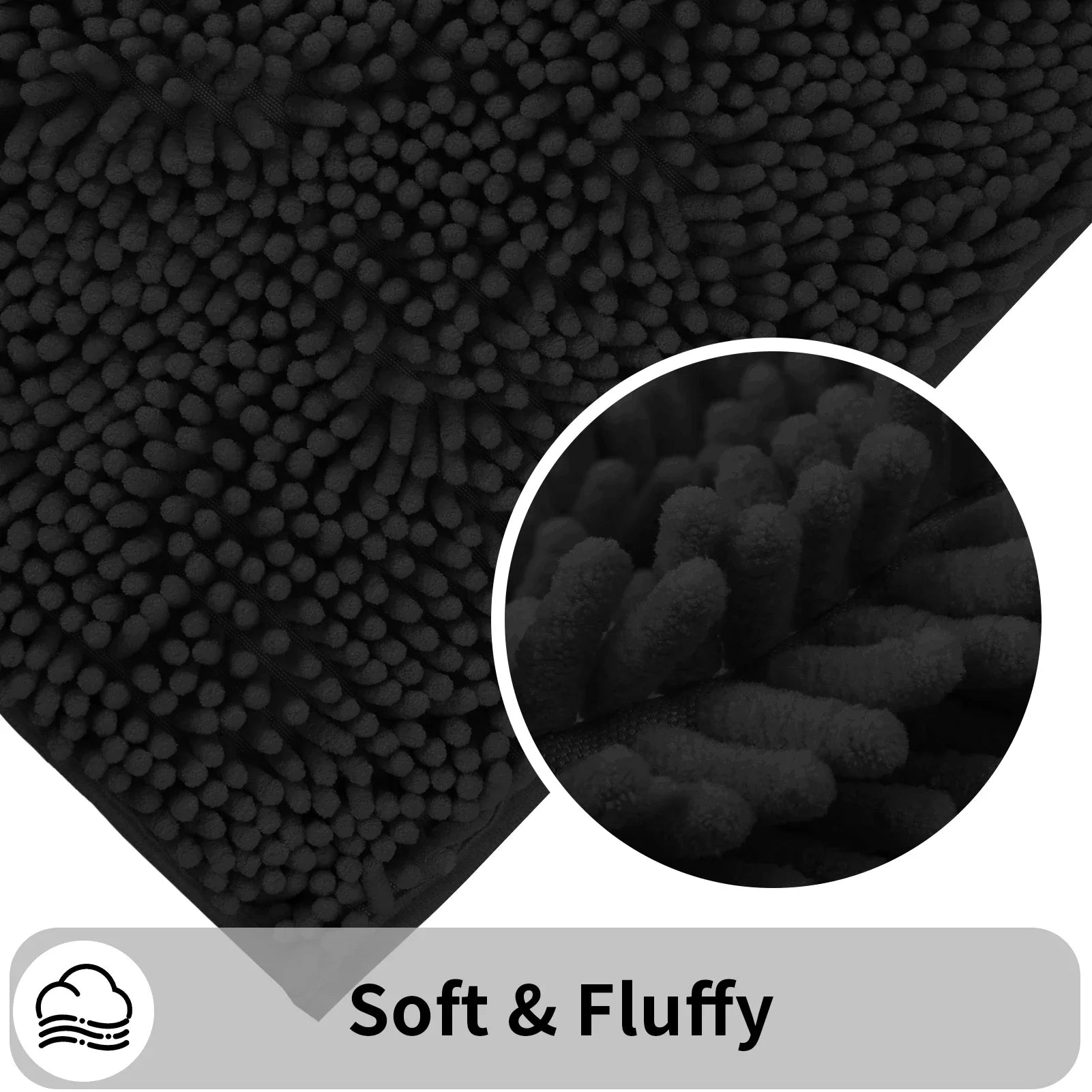 Luxury Chenille U-Shaped Toilet Rug – Soft Absorbent Non-Slip Contour Bath Mat