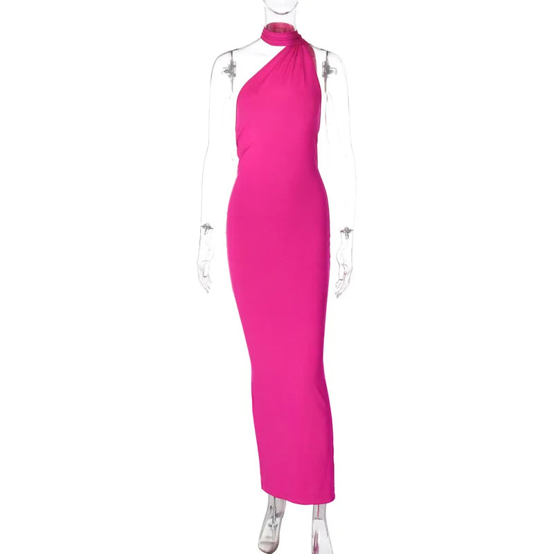 Backless Ruched Slim Bodycon Maxi Dress — Elegant Formal Wedding Guest Evening Dress