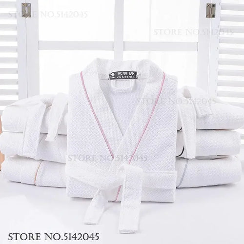 100% Cotton Waffle Couple Robe | Kimono Yukata Loungewear Bathrobe for Women & Men