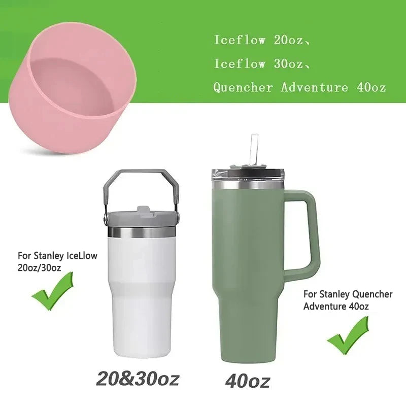 2-Pack Silicone Water Bottle Bottom Sleeve – Protective Boot Cover for Stanley 20/30/40oz Tumbler & Quencher