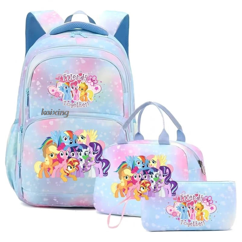 My Little Pony 3-Piece Kids Backpack Set – School Bag, Lunch Bag & Pencil Case