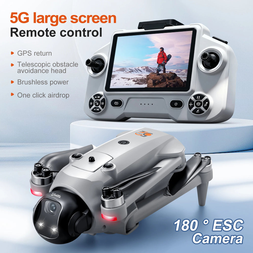 GPS Foldable Drone with Screen Remote & 720p Camera