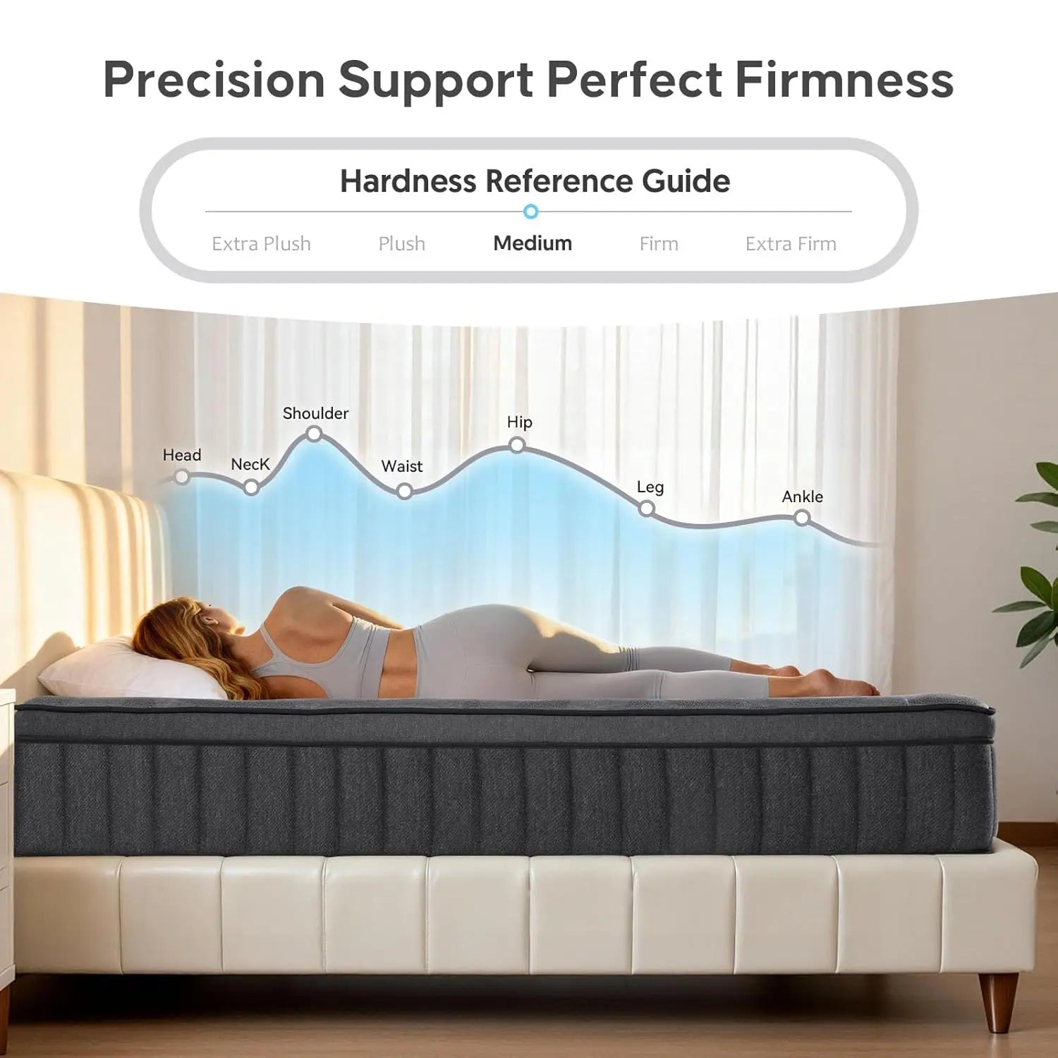 14-Inch King Hybrid Pocketed Coil Mattress – Medium Firm, Motion Isolation, Custom