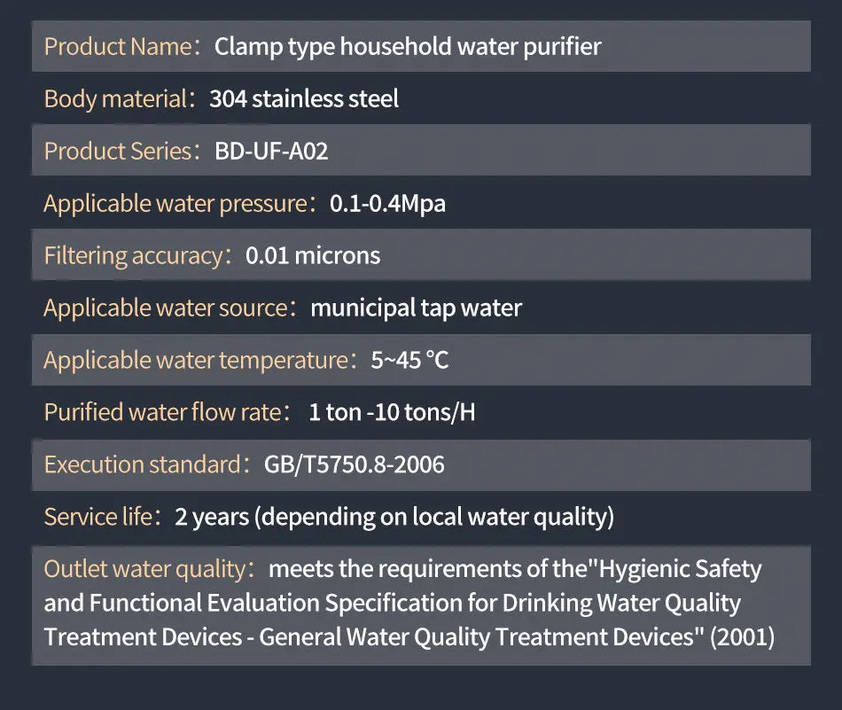 Whole House Water Purifier System 1000L–10000L — Stainless Steel PVDF Mineral Filter, 5+ Year Life
